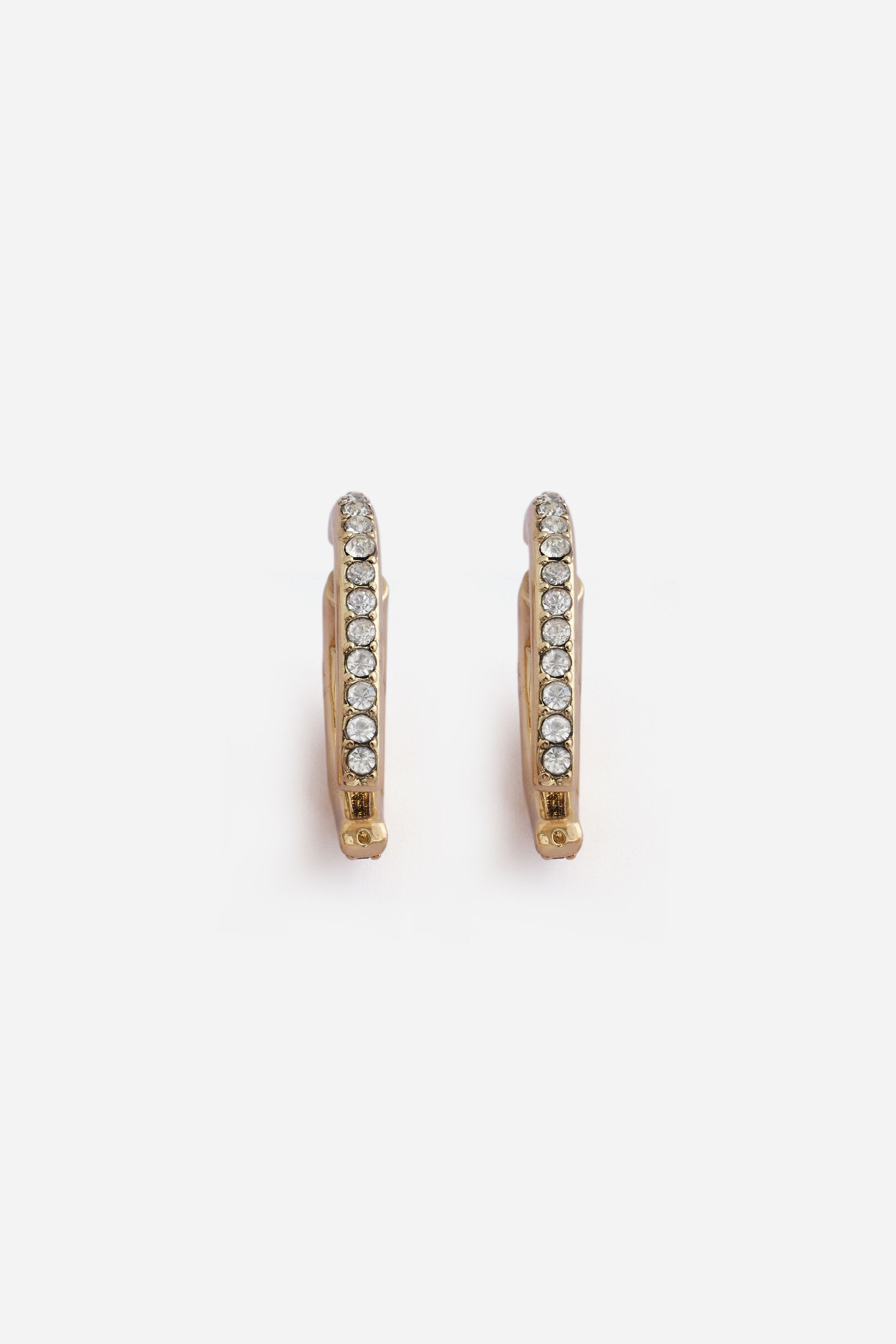 Gold Stone Huggie Earrings, , image 1